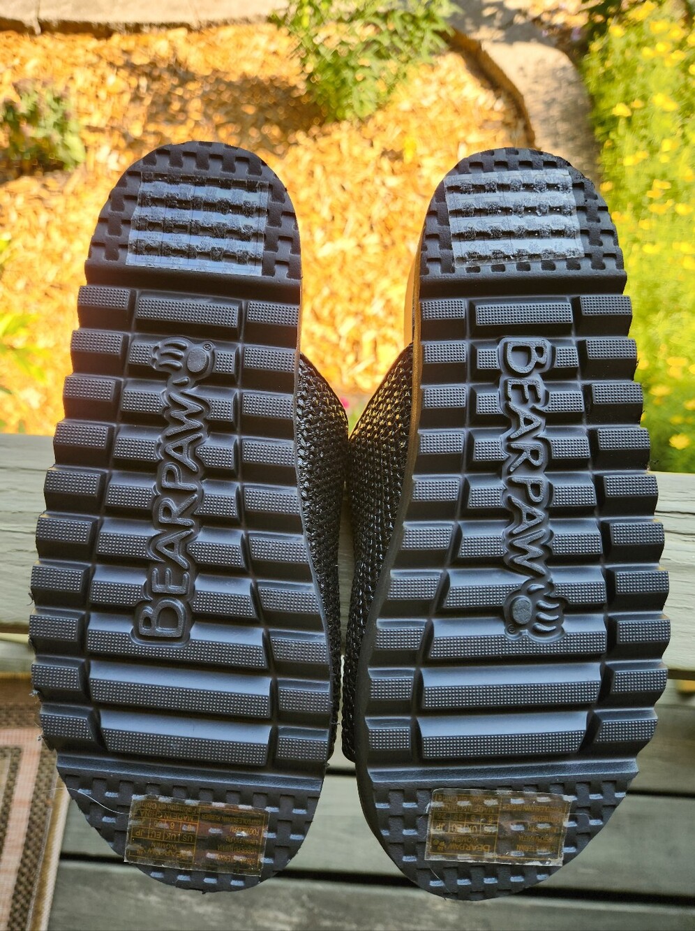 BearPaw Black Textured Double-Buckle Slide Sandals - Picture 7 of 9